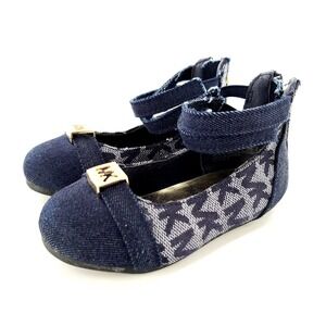 Michael Kors Toddler Denim Shoes Size 5 Ankle Strap Brand New No Tags Or Box